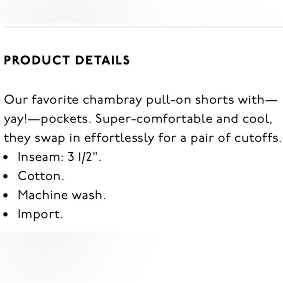 Madewell Chambray Shorts - Picture 3 of 3